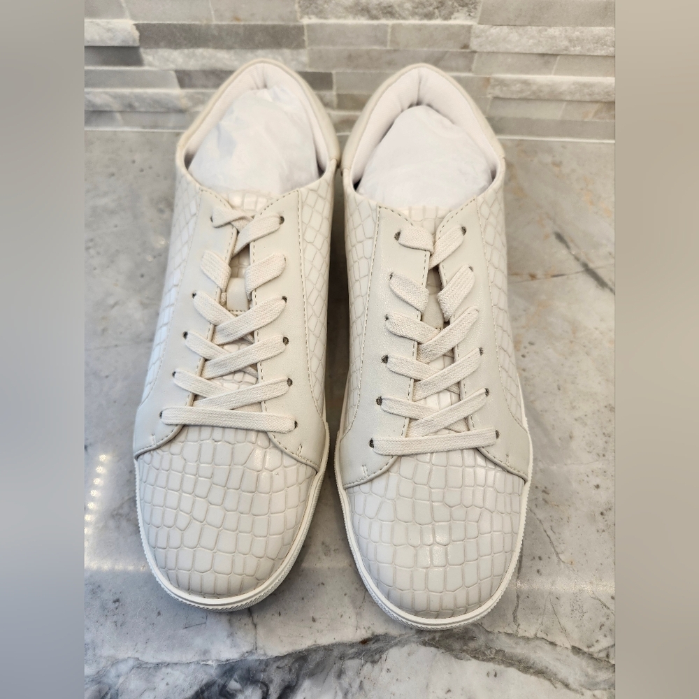 Katy Perry Collections Croc-Embossed White Sneakers - Picture 3 of 6